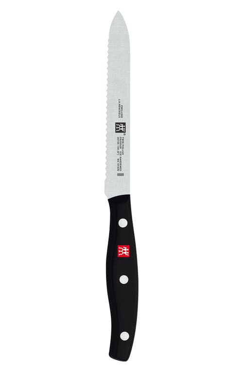 Zwilling Twin Signature 5-inch Serrated Edge Knife In Silver