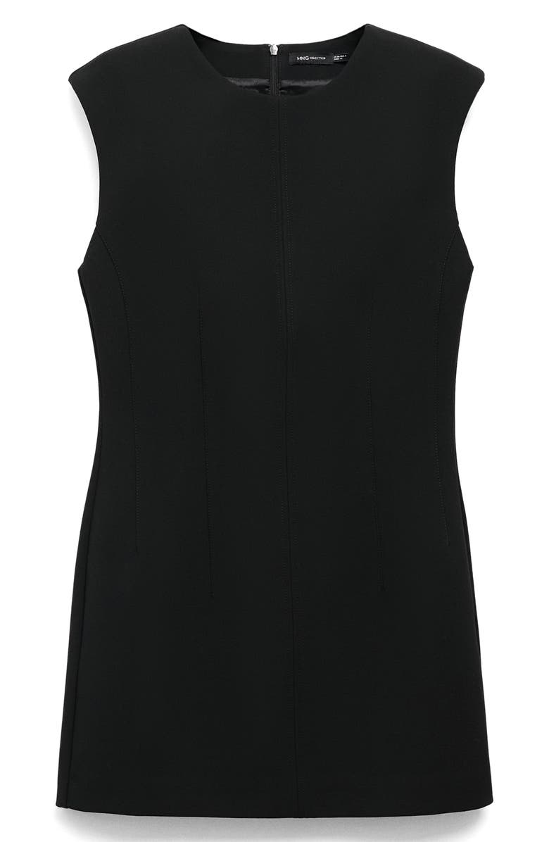MANGO Selection Padded Shoulder Minidress, Alternate, color, Black