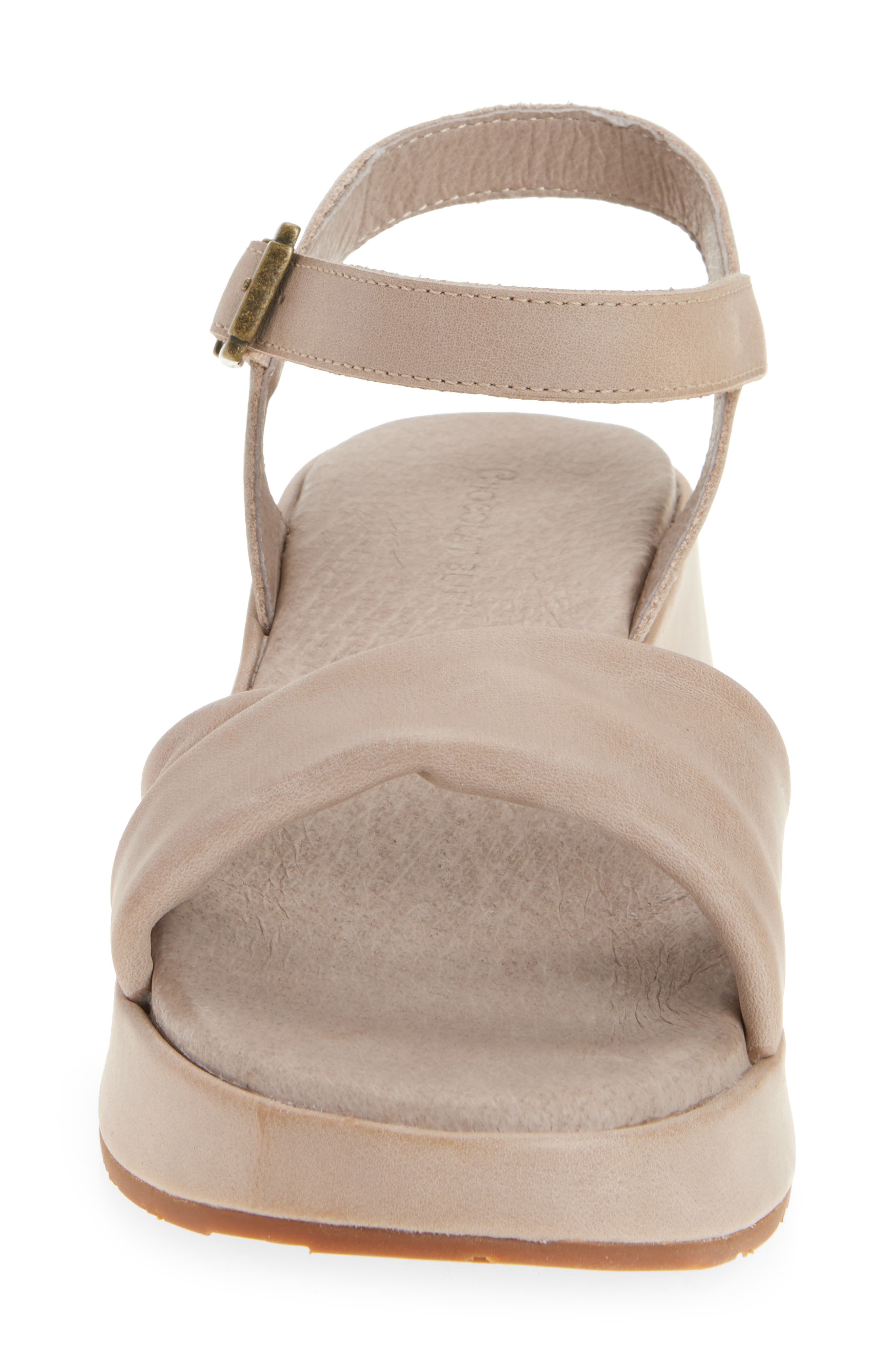 Chocolat Blu Elly Ankle Strap Platform Wedge Sandal, Alternate, color, Taupe Leather