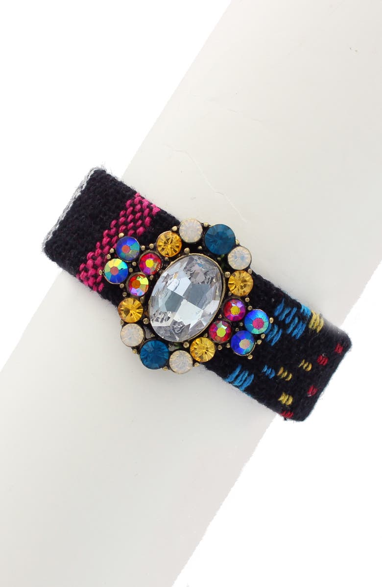 OLIVIA WELLES Rhian Woven Cuff Bracelet, Alternate, color, Gold / Multi