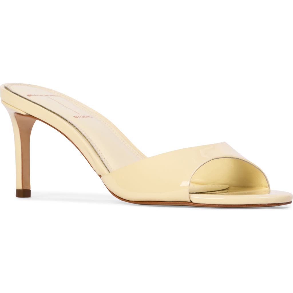 Black Suede Studio Freddie Metallic Stiletto Mule Sandals In Butter Patent