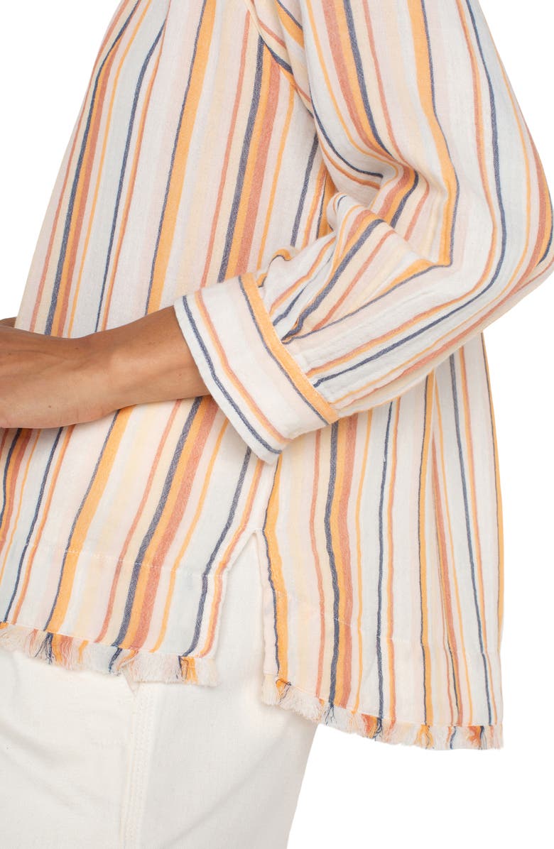 Liverpool Los Angeles Fray Hem Cotton Top, Alternate, color, 