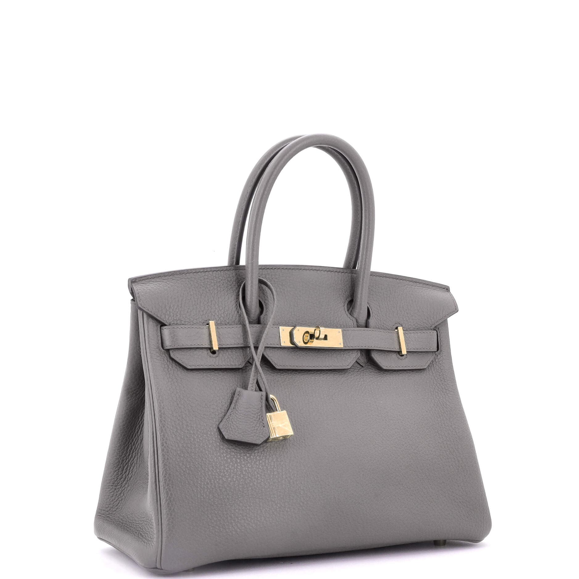 Pre-Owned Hermes Birkin Handbag Grey Togo with Gold Hardware 30, Alternate, color, 