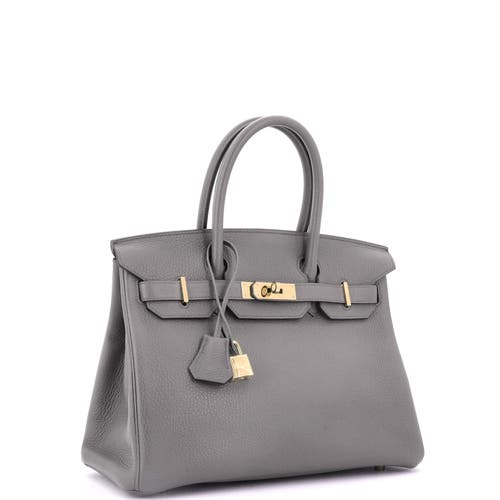 Pre-owned Hermes  Hermes Birkin Handbag Grey Togo With Gold Hardware 30 In Gray
