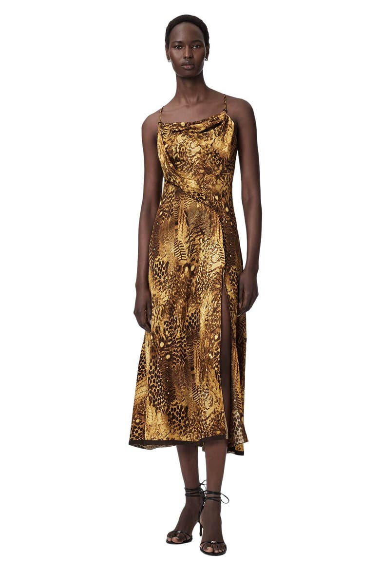 Claire Midi Dress, Alternate, color, BLIXA GOLD