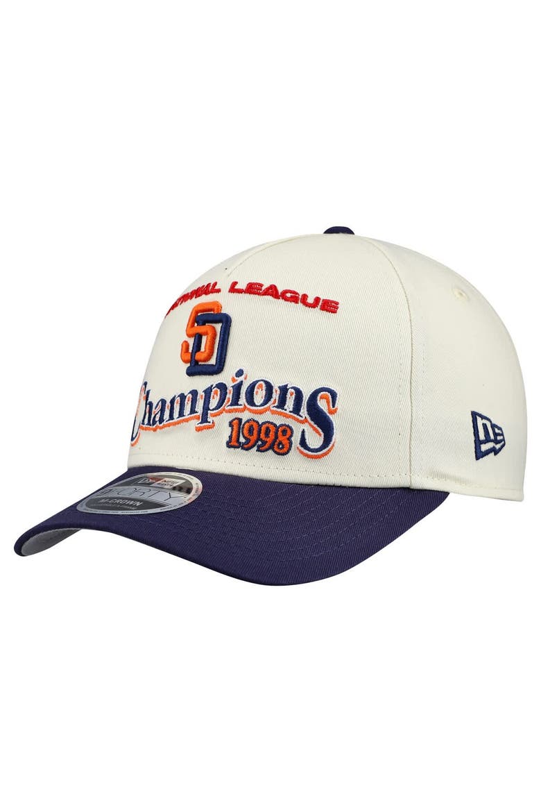 Men's New Era  Cream/Navy San Diego Padres World Series 9FORTY M-Crown A-Frame Adjustable Hat, Alternate, color, Cream