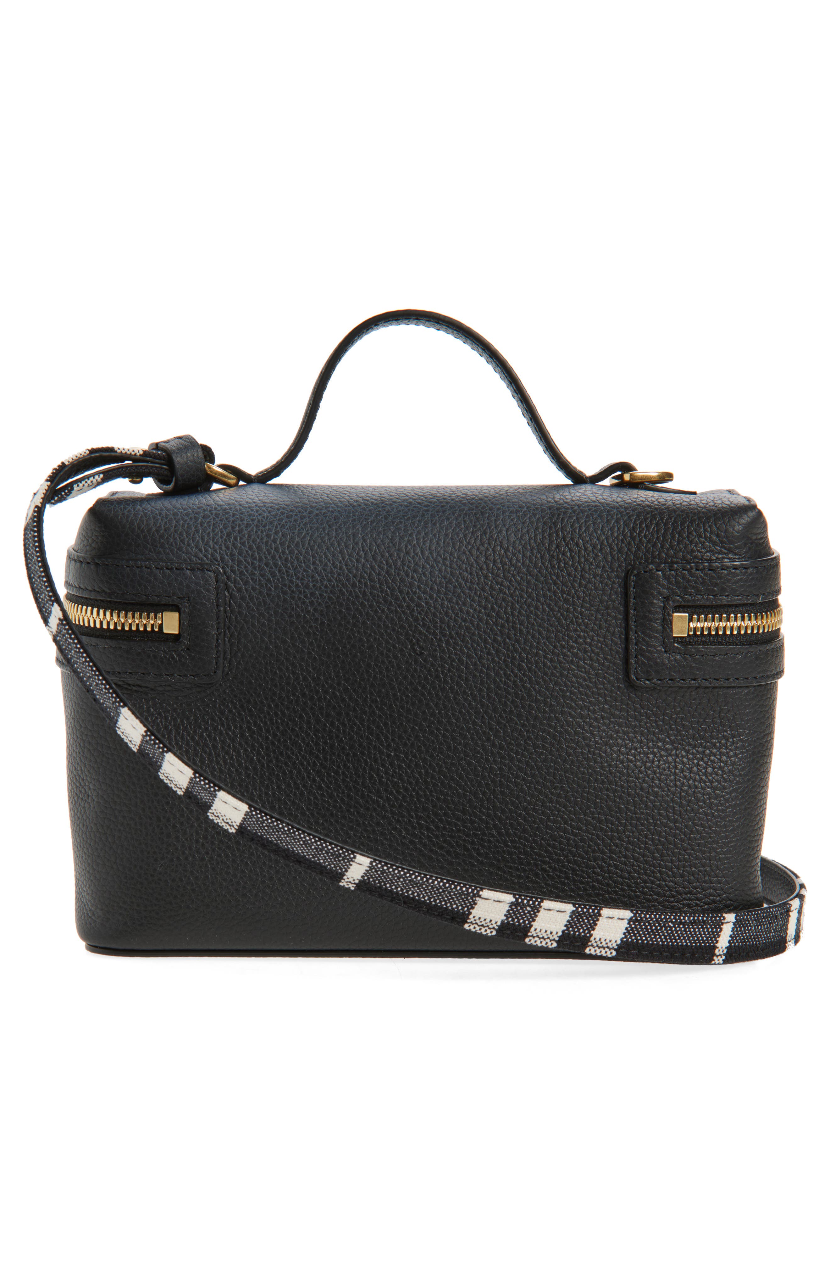 Bloomsbury Leather Vanity Bag, Alternate, color, BLACK/BLACK CALICO