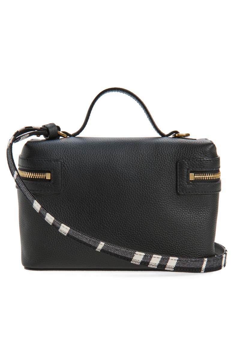 Burberry Bloomsbury Leather Vanity Bag, Alternate, color, Black/ Black Calico