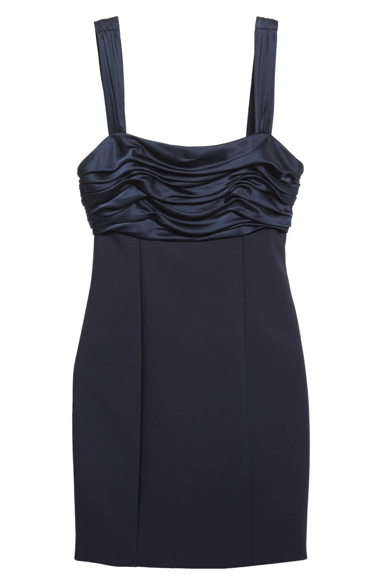 Cinq à Sept Jacqueline Ruched Satin Bodice Cocktail Dress, Alternate, color, 