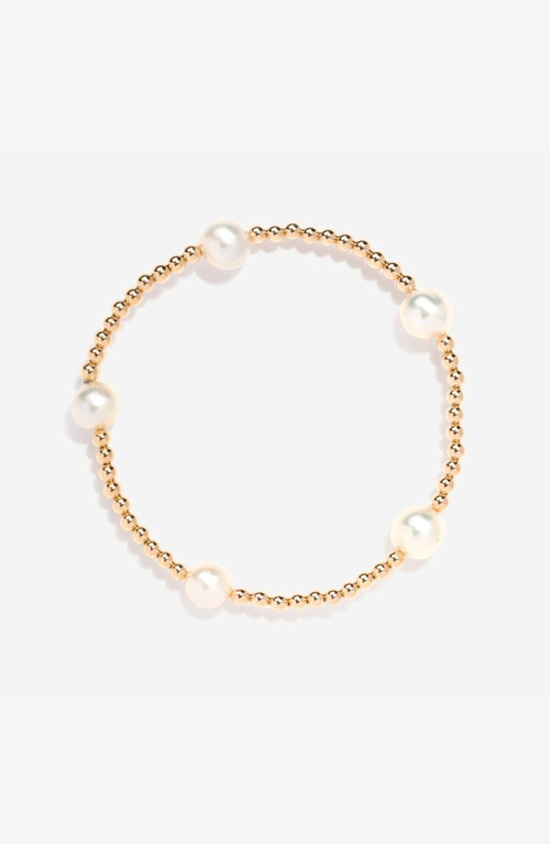Little Sky Stone Multi-pearl Bead Bracelet In Gold