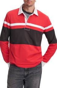 rag & bone Long Sleeve Striped Cotton Rugby Shirt