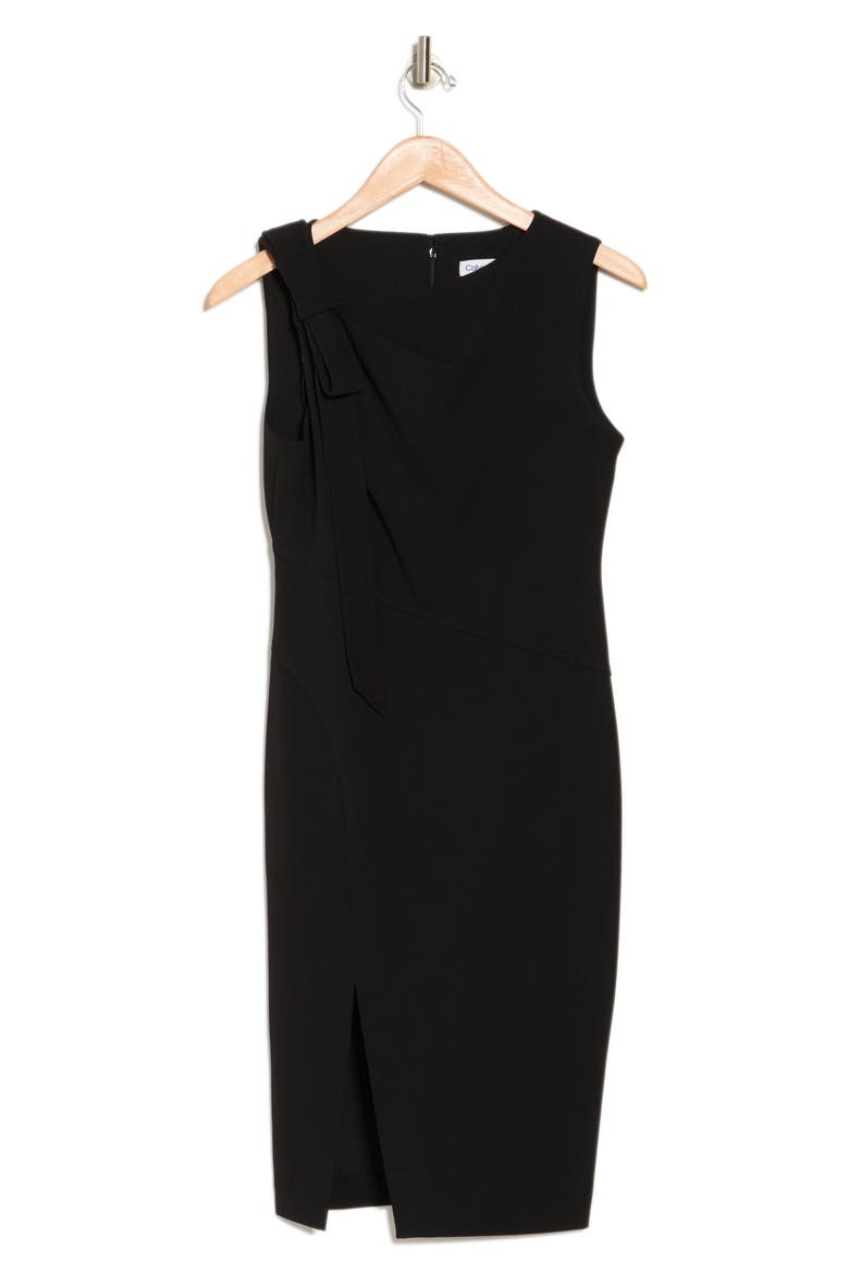 Sleeveless Bow Sheath Dress, Alternate, color, BLACK