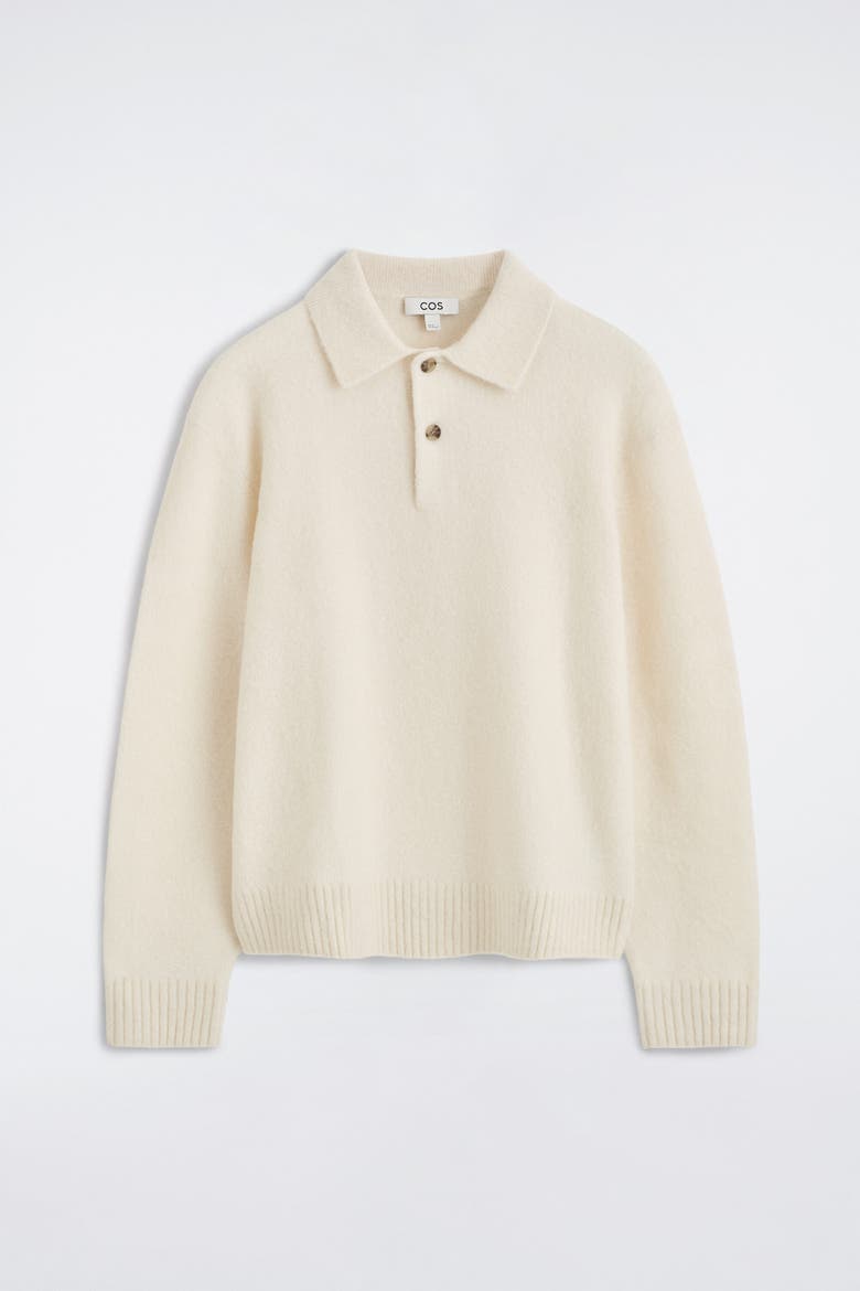 Brushed-Wool Polo Shirt, Alternate, color, IVORY