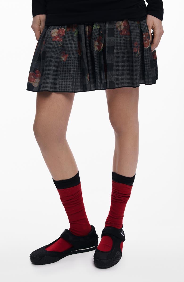 Desigual Mix Media Long Sleeve Dress, Alternate, color, Black