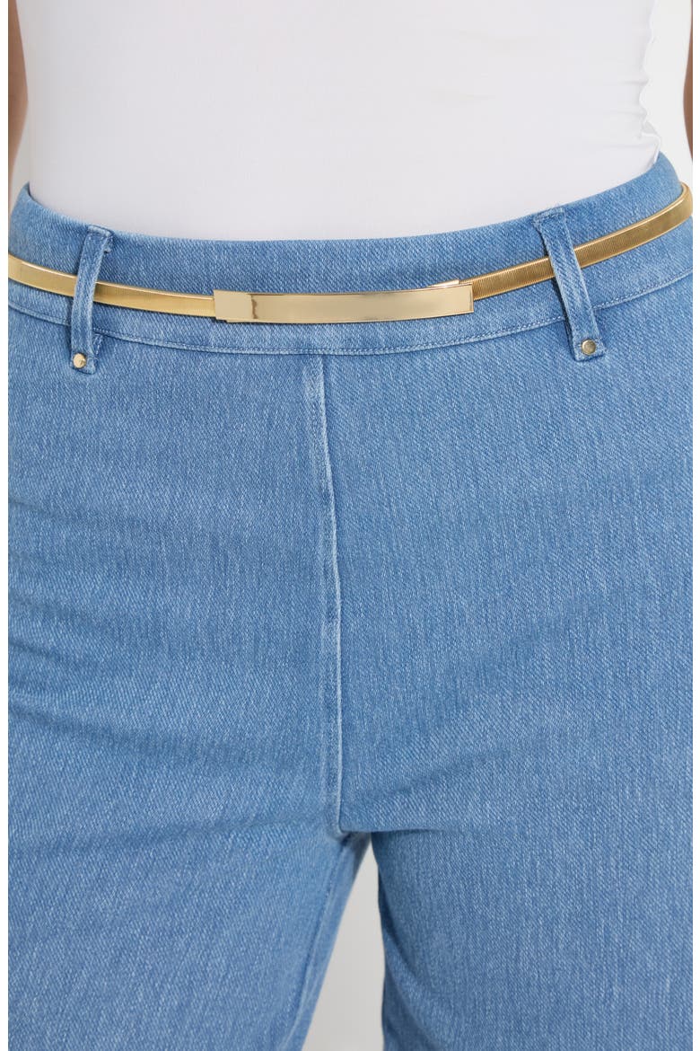 Erin Crystal Embellished Wide Leg Jeans, Alternate, color, BLEACHED BLUE
