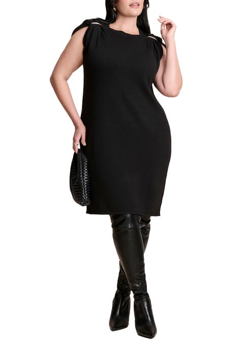 Metal Detail Sweater Dress (Plus)