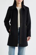 Michael Kors Front Zip Wool Blend Coat