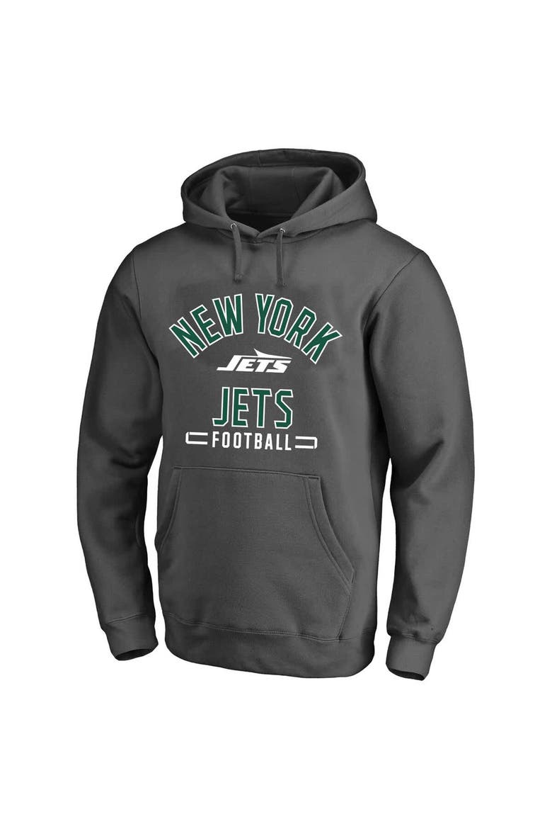 Men's Fanatics Heather Charcoal New York Jets Big & Tall Pullover Hoodie, Alternate, color, Heather Charcoal