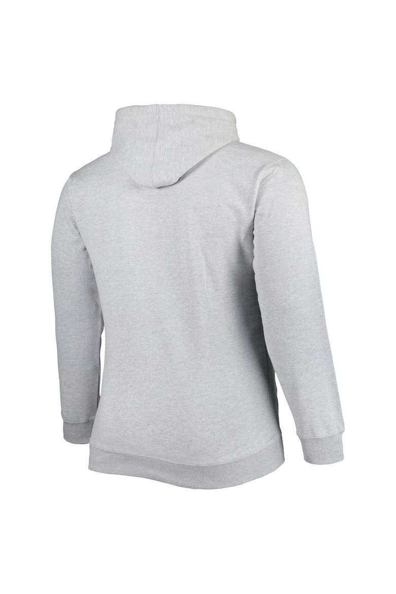 Men's Fanatics Branded Heather Gray Philadelphia 76ers Big & Tall Wordmark Pullover Hoodie, Alternate, color, Heather Gray