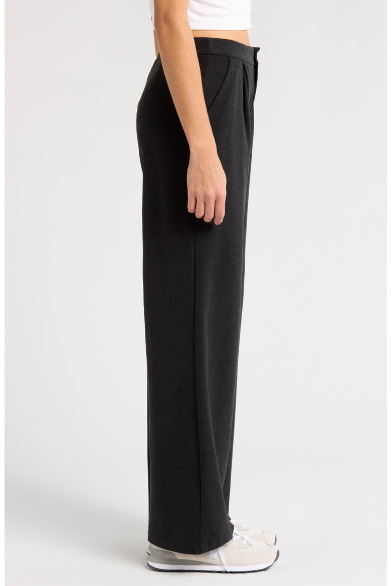 Elevation High Waist Flare Pants, Alternate, color, BLACK HEATHER