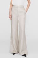 ANINE BING Lyra Wide Leg Linen Blend Trouser