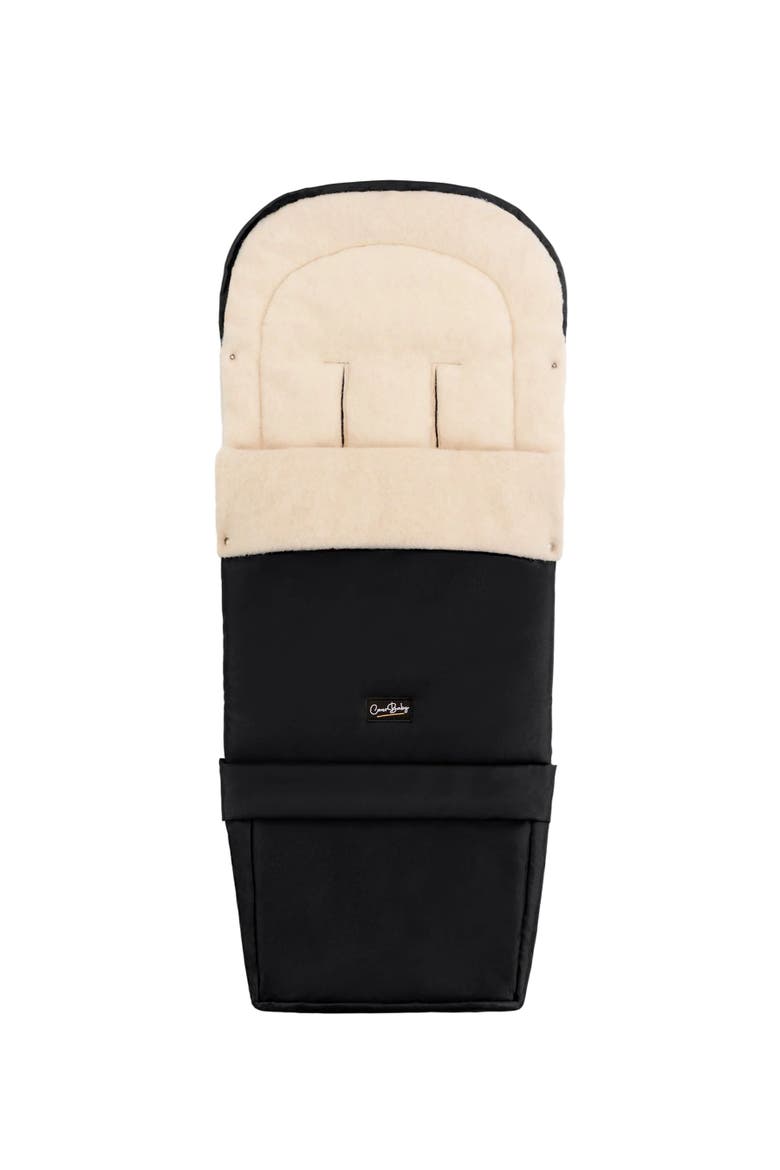 Scandinavian Organic Wool Adjustable Footmuff, Main, color, Black