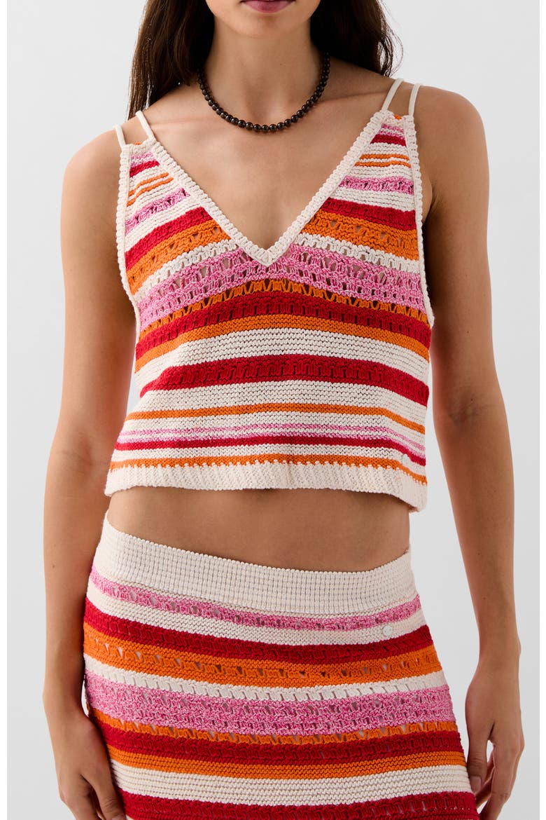 Crochet Summer Top, Main, color, Multi-red