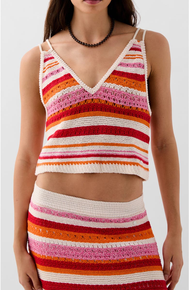 Scalpers Crochet Summer Top, Main, color, Multi-Red