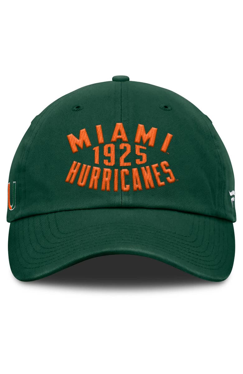 FANATICS Men's Fanatics Green Miami Hurricanes Archer Adjustable Hat, Alternate, color, Green
