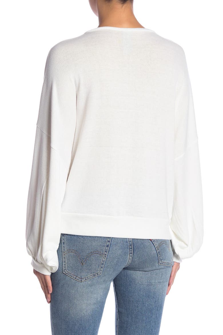 Crewneck Dolman Balloon Sleeve Sweater, Alternate, color, CARTOON BUTTERFLIES