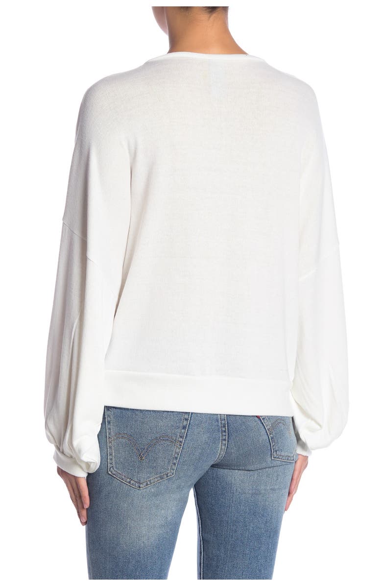 GO COUTURE Crewneck Dolman Balloon Sleeve Sweater, Alternate, color, Cartoon Butterflies