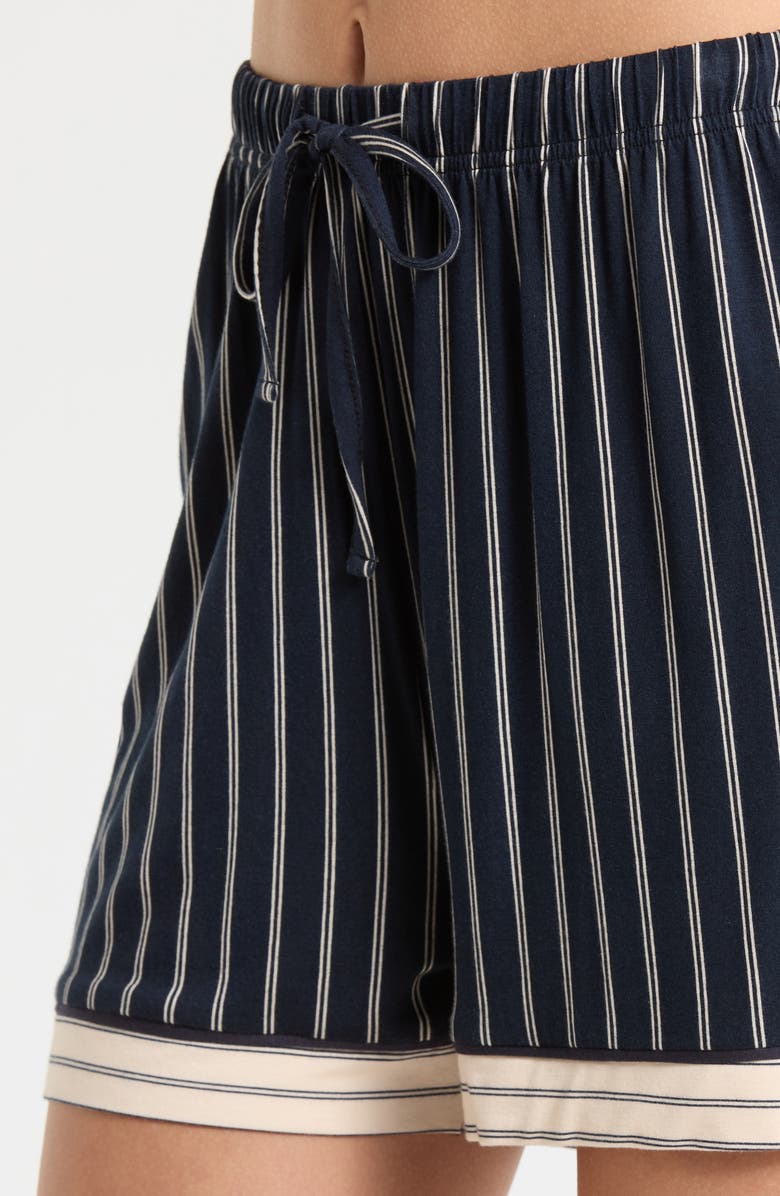 French Connection Stripe Pocket Short Pajamas, Alternate, color, Blue/ Cream Stripe