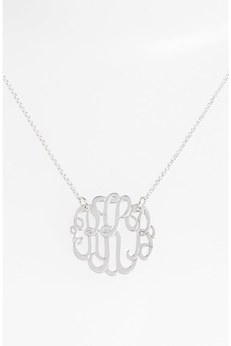 Argento Vivo Personalized Small 3-Initial Letter Monogram Necklace (Nordstrom Exclusive), Main, color, SILVER