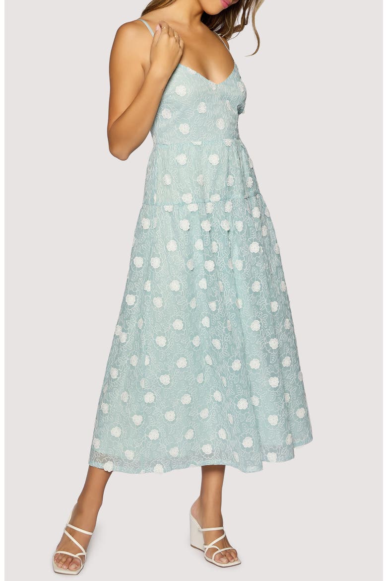 Eternal Spring Floral Appliqué Maxi Dress, Alternate, color, LIGHT-BLUE