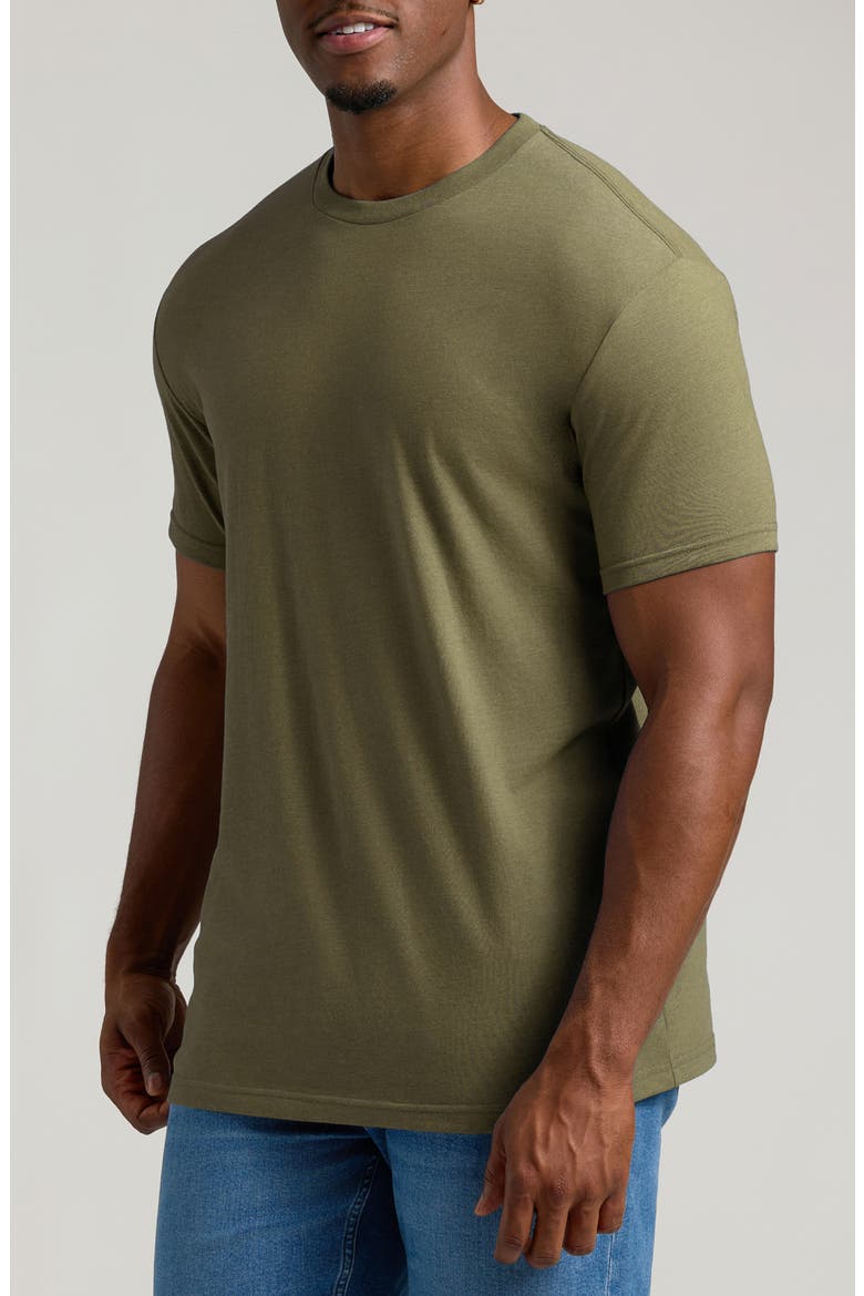 Short Sleeve Crewneck T-Shirt, Main, color, HEATHER MILITARY GREEN