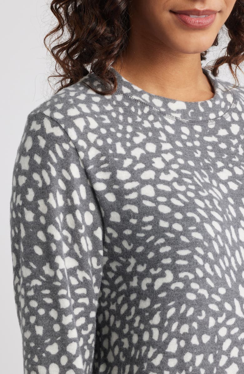 Loveappella Crewneck Pullover, Alternate, color, Charcoal/ Ivory