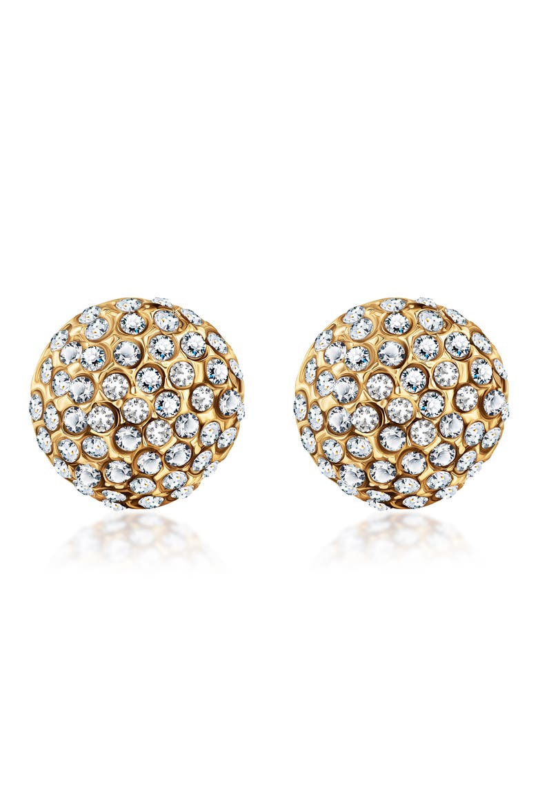 Pavé Stud Earrings, Main, color, 14K GOLD