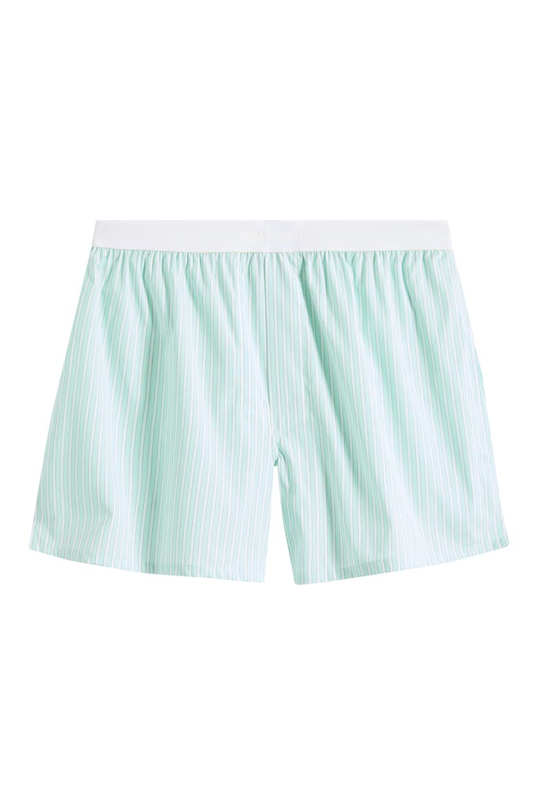 Cotton Poplin Boxer Shorts, Alternate, color, LIGHT GREEN/ WHITE