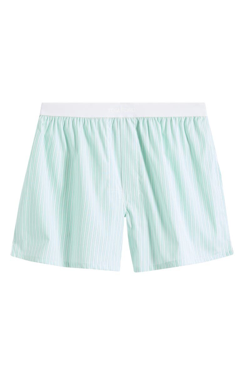 TOM FORD Cotton Poplin Boxer Shorts, Main, color, Light Green/ White