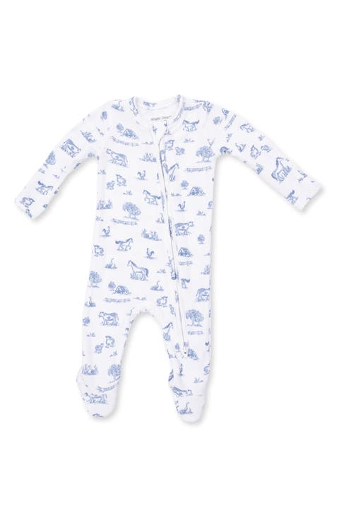 Farm Friends Rib Two-Way Zip Footie