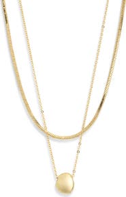 NORDSTROM RACK Set of 2 Demi Fine Chain Pendant Necklaces