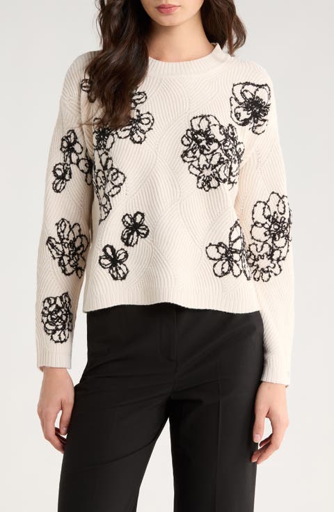 Embroidered Crewneck Sweater (Regular & Petite)