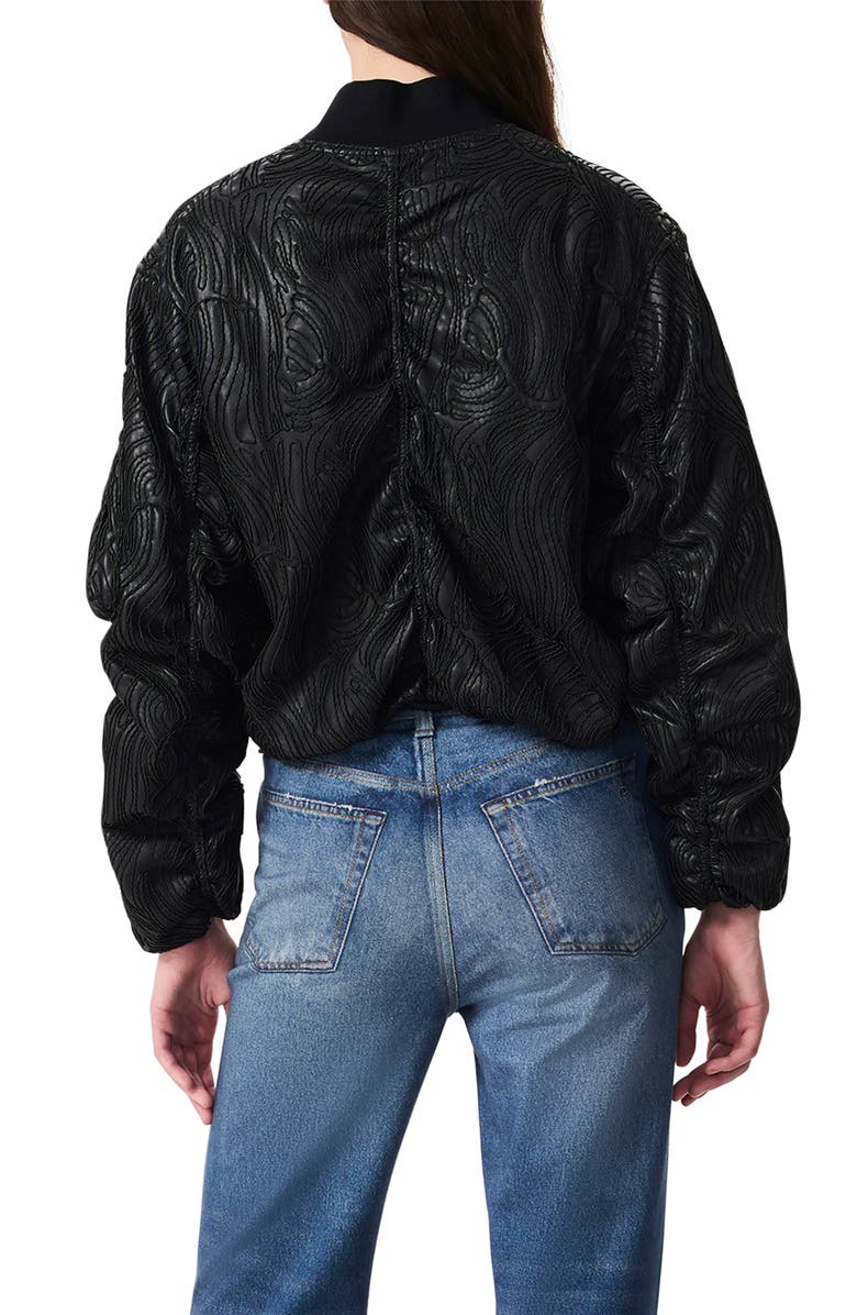 rag & bone Jemma Embroidered Faux Leather Bomber Jacket, Alternate, color, 