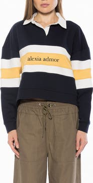 Alexia Admor Lucian Branded Rugby Polo Sweatshirt