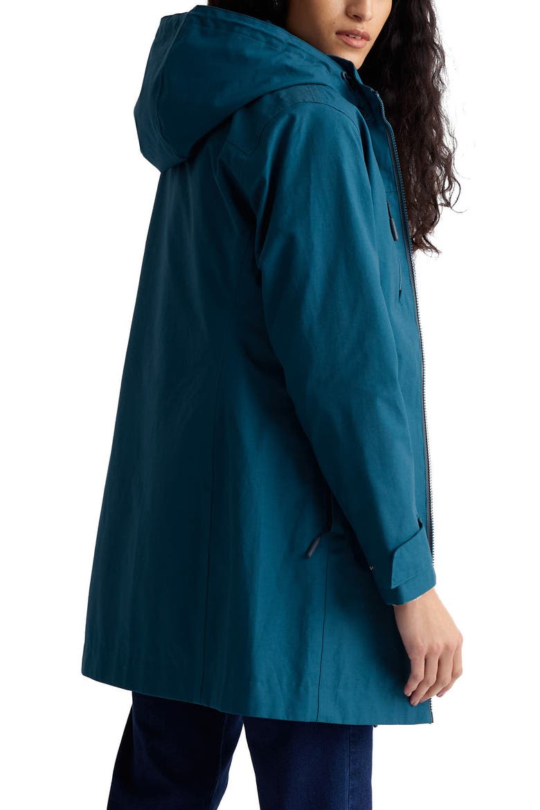 Coverack Waterproof Organic Cotton Blend Raincoat with Removable Hood, Alternate, color, RAINCLOUD