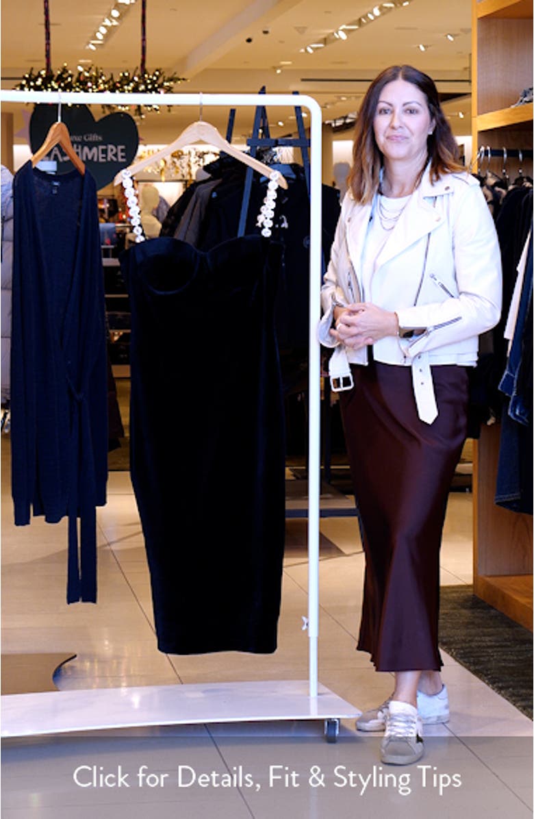 Eliza Embellished Strap Velvet Cocktail Dress, sales video thumbnail