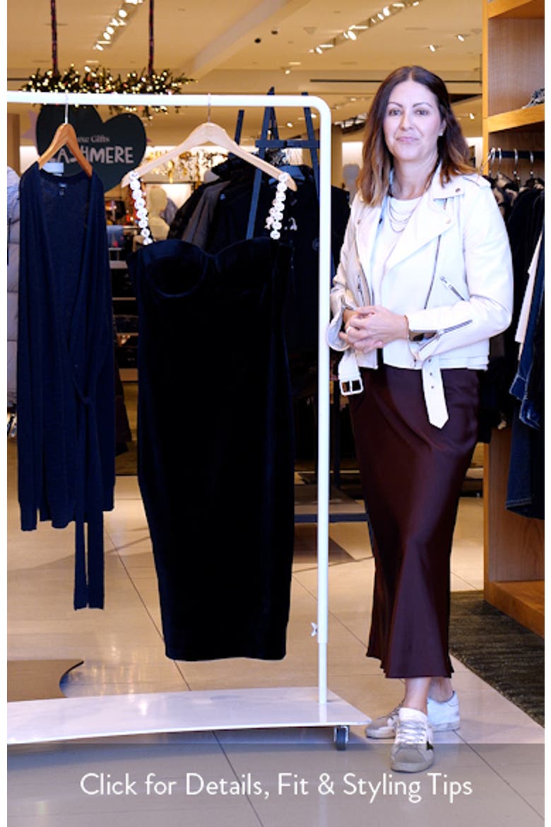 Eliza Embellished Strap Velvet Cocktail Dress video