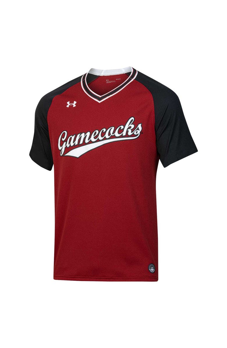 Under Armour Men's Under Armour Garnet South Carolina Gamecocks Softball V-Neck Jersey, Alternate, color, Garnet