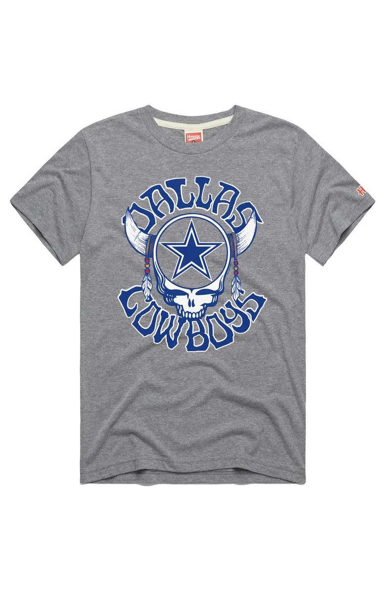 Homage Men's Homage Gray Dallas Cowboys NFL x Grateful Dead Tri-Blend T-Shirt, Alternate, color, Gray