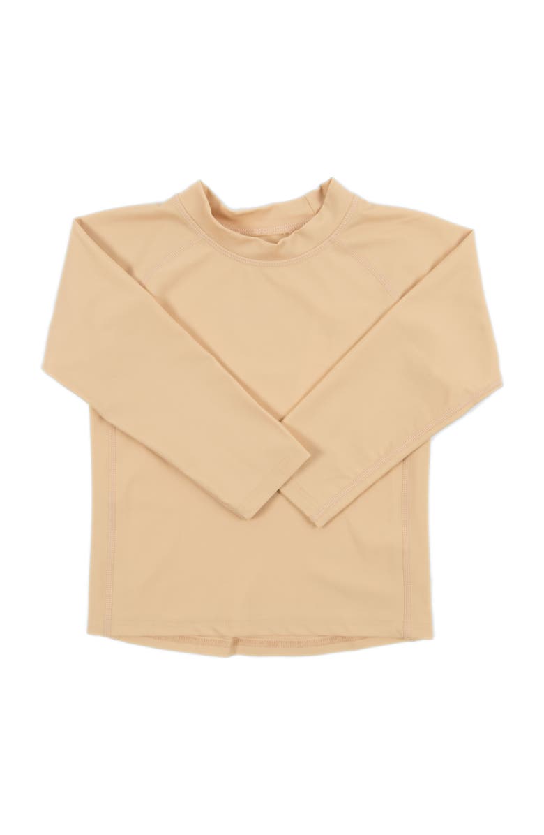 Leveret Kids Long Sleeve Rash Guard, UPF 50+ Swim Shirt, Alternate, color, Beige